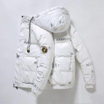 Talvine valge pardi sulemantel meestele ja naistele kapuutsiga uus l&uuml;hike mantel meeste heleda n&auml;oga tuulekindel Korea versioon Trend XXXXL