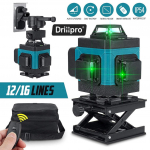 8/12/16 liinid 3D 4D lasertaseme rohelised juhtmed koos salvestuskarbi liitiumioonakuga 8 lines