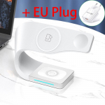 Magnetiline 3-&uuml;hes juhtmevaba laadija laadimisjaam Apple Magsafe Iwatch Airpod Iphone 12 13 14 Pro Max 15w induktsioonlaadijatele White with EU valge
