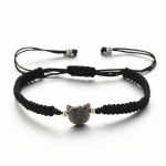 Looduslik kuukivi Obsidiaani k&auml;ev&otilde;rud Minimalistlikud Fidget K&auml;ev&otilde;ru K&auml;sitsi valmistatud Armas Must Valge Kassi K&auml;ev&otilde;ru Peoaksessuaarid Ehted 1 PC must