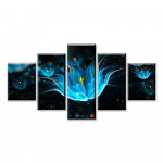 HD-print 5-osaline abstraktne l&otilde;uendikunsti plakat Sinised s&auml;demed lillemaalid l&otilde;uendil seinakunst kodukaunistusteks Dekoori raam Ilma raamita 20x35cm*2 20x45cm*2 20x55cm*1