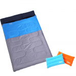 Outdoor Camping Kahekohaline magamiskott 2 inimesele 2 padjaga magamiskott seljakotiga matkamiseks oranž/hall