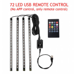 LED-auto jalavalgusti &uuml;mbritsev lamp USB juhtmevaba muusika kaugjuhtimispuldiga mitme režiimiga autode sisekujundusvalgustid 【72】USB RC
