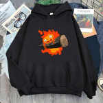 2023 Pealisr&otilde;ivad Calcifer Howl Moving Castle Studio Ghibli Outerwear Unisex dressipluusid vabaaja kapuutsiga harajuku &uuml;ler&otilde;ivad t&auml;navar&otilde;ivad S black