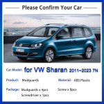 for Volkswagen VW Sharan 7N 2011 2012 2013 2014 2015 2016 2017 2018  2022 Mudguard Fenders Mud Flaps Splash Guards black