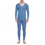 2 tk/komplekt Meeste &uuml;hev&auml;rviline termopesukomplekt Kahepoolne seemisnahast V-kaelusega pikkade varrukatega topid k&otilde;rge v&ouml;&ouml;kohaga Slim Fit pikkade p&uuml;kste komplekt 2XL must