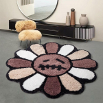 &Uuml;mmargune ebakorrap&auml;rane kuju Lilled Elutoa Vaip Kaunista Magamistoa Voodi&auml;&auml;rne Palus matt Kodu Diivanilauad Vaip 60cm diameter pruun