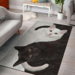 Mustvalge kassi dekoratiivne p&otilde;randamatt, vaip elutuba, laste magamistuba, voodi&auml;&auml;r, libisemiskindlad p&otilde;randamatid, vaibad elutuba 80x120cm