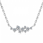 D-v&auml;rviline Moissanite kaelakee naistele S925 Sterling h&otilde;be valge kullaga kaetud teemantpulmapeo peened ehted