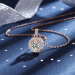 Suvine uus h&otilde;bedane moissanite kaelakee &uuml;mmargune kott ripats pass teemant test 1cttw &uuml;livalge l&auml;ikiv kalliskivi kaelakee ehted 45cm&1 carat D color