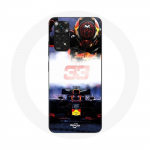 &Uuml;mbris Xiaomi Redmi Note 11 4G Vormel 1 Max Verstappen F1 Driveri jaoks, must punane ja kollane