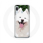 Coque pour Samsung Galaxy A20e Samoy&egrave;de Blanc Race de chiens