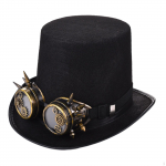 Steampunk Top Hat Peakatted Gooti gooti kost&uuml;&uuml;mitarvikud Must Fedora peoks
