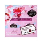 Shower Mate Lovely Rose & Cherry Blossom Face Wash Soap, 100g, 4 packs