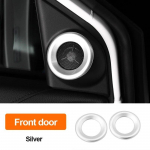 Carbon Fiber Style auto eesmine tagaukse sammas stereok&otilde;lari raami katte trimm Honda CR-V CRV 2017 2018 2022 jaoks Front Silver