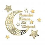 Eid Mubarak seinakleebised Ramadani kaunistus koju Islami moslemi peokaunistus kuld