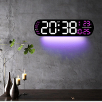 13,78-tolline kaugjuhtimispult digitaalne seinakell meeleoluvalgustuse ajastus 2. &auml;ratus, automaatne dimmer DST pistik Kasuta LED &auml;ratuskell valge/roosa