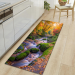 Natural Scenery Pehme k&ouml;&ouml;givaip V&auml;simusvastane K&ouml;&ouml;givaip Veekindel libisemisvastane Vaibakomplekt Jooksuvaip Voodivaip Imav vaip k&ouml;&ouml;gi jaoks 120*160cm