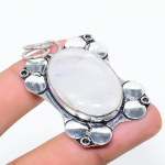 Natural Rainbow Moonstone Gemstone 925 Sterling Silver Pendant 2.17 q8k39