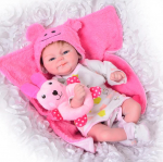 Nii armas 16-tolline Reborn Baby Doll M&auml;nguasi T&otilde;eline Naeratav T&uuml;druk Pehmest Silikoonist Reborn Babies Alive Bebe Riidest keha Reborn Boneca nukk 17 inch sinine