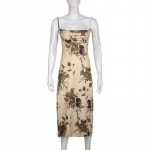 Rockmore Y2K Vintage peokleit Grunge Fairycore Print Maxi Kleidid Elegantsed Rannastiilis Seljata kleidid Naiste riided S parkkoor