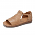 Johnature Peep Toe lamedad sandaalid Retro ehtsast nahast mugava pehme tallaga mitmek&uuml;lgsed naiste kingad 39