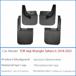 2018- For Jeep Wrangler Sahara JL Mudguard Fender Mud Flap Splash Guards Fenders Mudflaps Car Accessories Front Rear 4 pcs wrangler 18-23