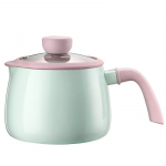 Mittenakkuva kaanega kastmepann, v&auml;ikesed piimapotid toiduvalmistamiseks koos valamise tilaga, alumiiniumist poti puidust k&auml;epide k&ouml;&ouml;gis, PFAS-vaba