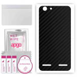 apgo Protective Skin Sticker for the back compatible with Lenovo K5, Wrap Film, Foil, Vinyl - Pattern Carbon Black
