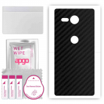 apgo Protective Skin Sticker for the back compatible with Sony Xperia XZ2 Compact, Wrap Film, Foil, Vinyl - Pattern Carbon Black