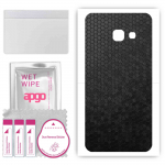 apgo Protective Skin Sticker for the back compatible with Samsung Galaxy A3 (2017), Wrap Film, Foil, Vinyl - Pattern Black Honeycomb