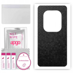 apgo Protective Skin Sticker for the back compatible with Tecno Phantom X2 pro, Wrap Film, Foil, Vinyl - Pattern Black Honeycomb