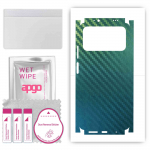 apgo Protective Skin Sticker for the back+sides compatible with Xiaomi Poco M3, Full Wrap Film, Foil, Vinyl - Pattern Carbon Chameleon CAKA1