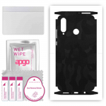 apgo Protective Skin Sticker for the back+sides compatible with Huawei nova 4e, Full Wrap Film, Foil, Vinyl - Pattern Black Camo
