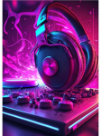 Neoon Disain Muusika Lahe DJ K&otilde;rvaklapid Plakat L&otilde;uend Maalid Abstraktne Seinakunst Baari Klubi Toa Kodusisustus Raamita Ilma LED-ita 40x60cm No Framed