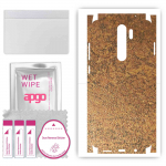 apgo Protective Skin Sticker for the back+sides compatible with Xiaomi Redmi Note 8 Pro, Full Wrap Film, Foil, Vinyl - Pattern Rusty Copper