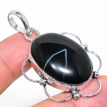 Natural Banded Agate Gemstone Handmade 925 Sterling Silver Pendant 2.05 b8p23