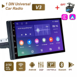 Universaalne 1 Din 9 2+32G Android-raadio Auto Android-autom&auml;ngija tugi peeglilingi tagantvaade WIFI GPS BT FM rooliratta juhtimine 7 inch must