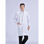 Meeste arsti pikkade varrukatega jakk Laboratory Workwear Nurse vormijope 3XL valge