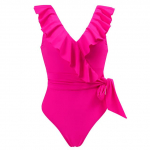 Ruffle &uuml;hes t&uuml;kis naiste ujumistrikoo Ujumisriided Solid supelkost&uuml;&uuml;mid Suvised ujumisriided Push Up V kaelus XLS-suuruses rannapesu Monokini naistele XXL