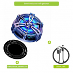 Bonola magnetiline jahutuspadi Peltier radiaator IPadiPhone'i telefonim&auml;ngule jahuti ventilaator Androidile universaalne mobiiltelefon X12 must