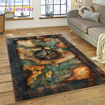 3D vana merenduskaart maailmakaart kompassiga vaip magamistoa elutoa diivani kaunistuseks, laste m&auml;ngu suur dekoratiivne p&otilde;randamatt 80cm x 120cm