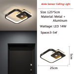 Inimese keha induktsiooniga LED-laelamp koridori, vahek&auml;igu, interj&ouml;&ouml;ri jaoks, &uuml;mmargune PIR liikumisanduriga 9W 14W 16W elutuppa, verandale, 220V Warm White
