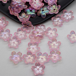 Creative Plating V&auml;rv Plastikust akr&uuml;&uuml;l lahtised helmed umbes 12 mm DIY k&auml;sitsi valmistatud materjal Viie kroonlehega lill k&otilde;rvar&otilde;ngaste jaoks K&auml;ev&otilde;ru valmistamine 100 tk l&auml;bipaistev