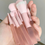 Mini Travel Kaasaskantav meigipintslite komplekt Roosad kosmeetilised pintslid, sealhulgas puuder jumestuskreem lauv&auml;rvi huuleharja t&ouml;&ouml;riistad, magus stiil 8Pcs roosa