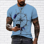 Uus suvine meeste mood T-s&auml;rk Compass Ship Spear tr&uuml;kitud meeste T-s&auml;rk Top XS