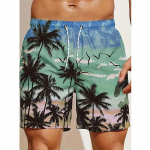 Suvised Harajuku 3D Cocoanut Trees Printing Rannap&uuml;ksid Palm Tree Graphic Board Shorts Meestele Hawaii lahedad ujumisp&uuml;ksid 6XL