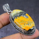Bumble Bee Jasper Gemstone 925 Steling Silver Jewelry Pendant 2.40 i6u78