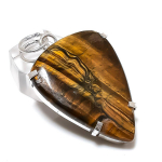 Tiger Eye Gemstone Handmade 925 Sterling Silver Jewelry Pendant 2.09 i4m14