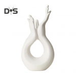 Abstraktne k&auml;sitsi keraamiline vaas Moodne minimalistlik kehakunst k&auml;sitsi kujundatud lilletaimede hoidik konteiner kodukontori keskosa t&ouml;&ouml;laua kaunistus must